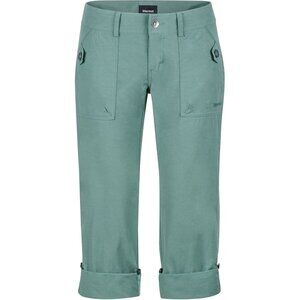 Marmot Ginny Convertible Hiking Outdoor Cropped Pants in Green, 10